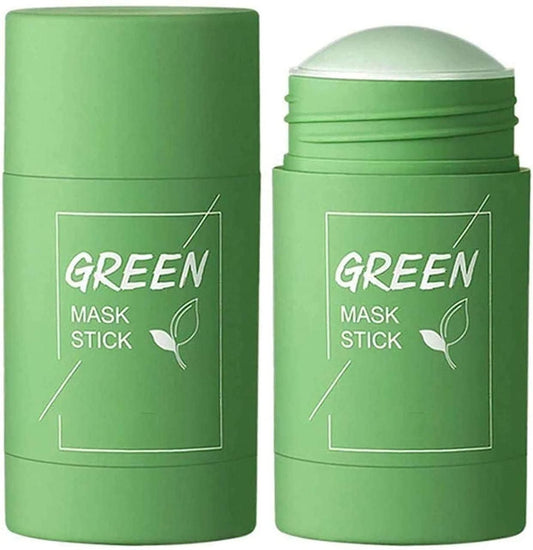 Green Tea Purifying Clay Stick Mask Oil Control Anti-Acne Eggplant Solid Fine, Portable Cleansing Mask Mud Apply Mask, Green Tea Facial Detox Mud Mask (Green Tea) 40 g PRODUCT CODE(OS0008521)