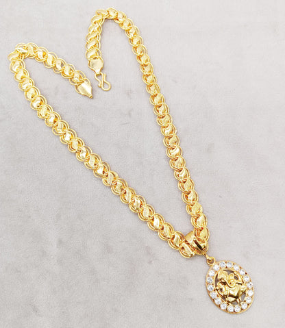 Luxurious Men's Gold Plated Pendant With Chain Vol 4 PRODUCT CODE (OS0006790)