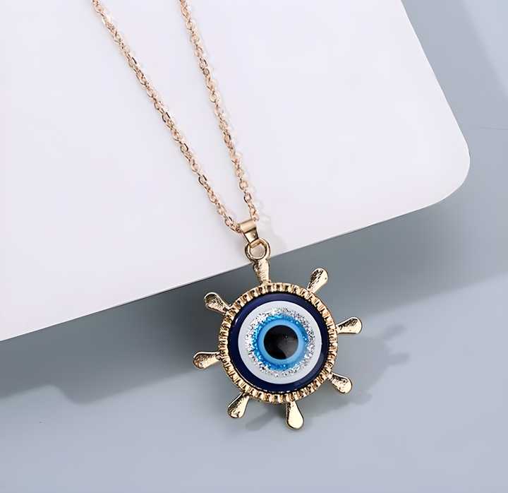 Western Silver Evil Eye Chain Necklace For Women & Girls PRODUCT CODE (OS0006900)