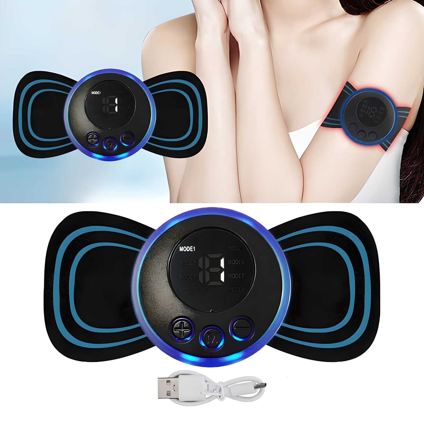 OS Mini Massager with 8 Modes and 19 Strength Levels,Rechargeable Electric Massager for Shoulder,Arms,Legs,Back Pain for Men and Women  PRODUCT CODE (OS0002055)