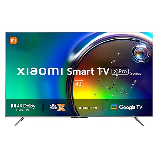 Mi by Xiaomi X Pro 108 cm (43 inch) Ultra HD (4K) LED Smart Google TV with 4K Dolby Vision IQ | HDR10+ | Dolby Atmos |DTS X | Vivid Picture Engine 2 with Adaptive Brightness