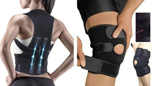 OS Combo Of Adjustable Knee Cap Support Brace for Knee &  Posture Corrector Therapy Shoulder Belt PRODUCT CODE(OS0006307)