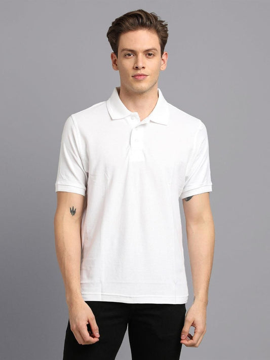 OS Matte Solid Half Sleeves Men's Polo T-Shirt PRODUCT CODE(OS0008442)