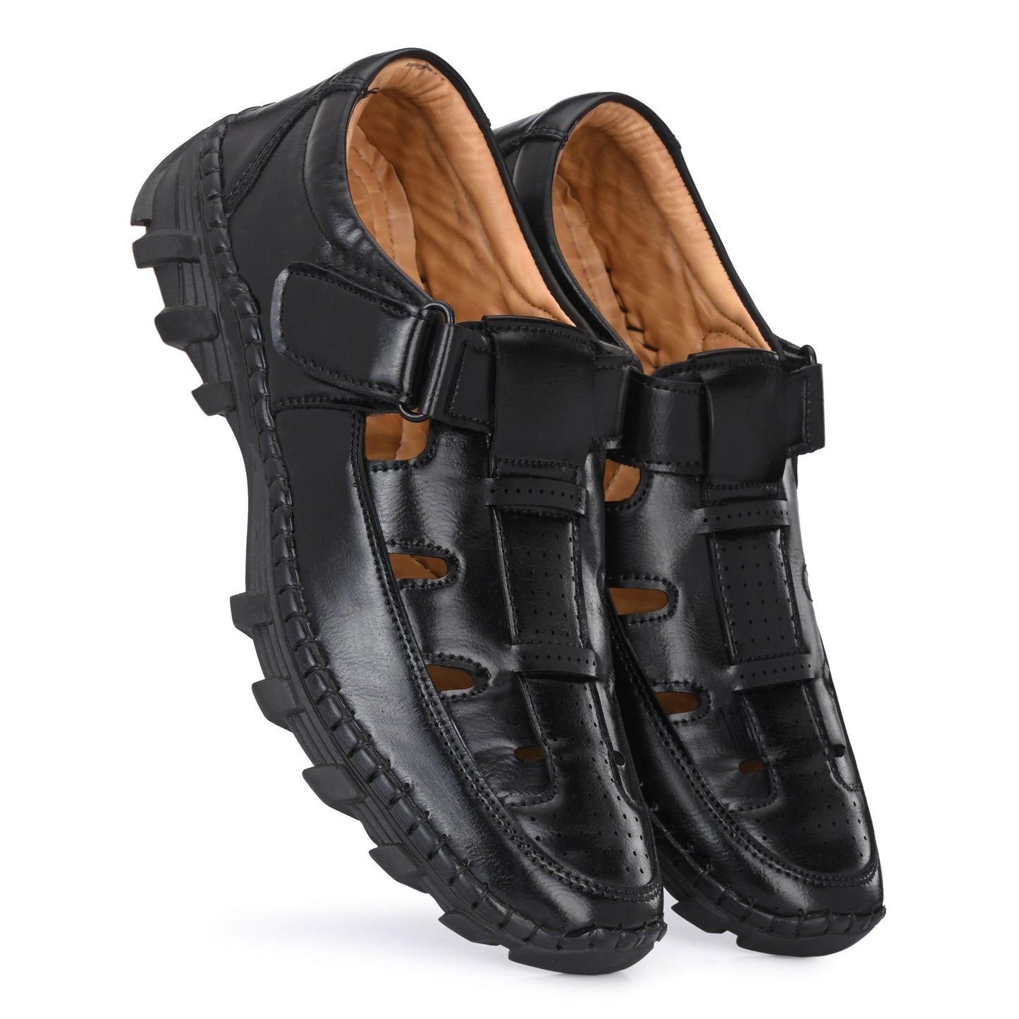 OS Black Roman Sandals For Men PRODUCT CODE (OS0007039)