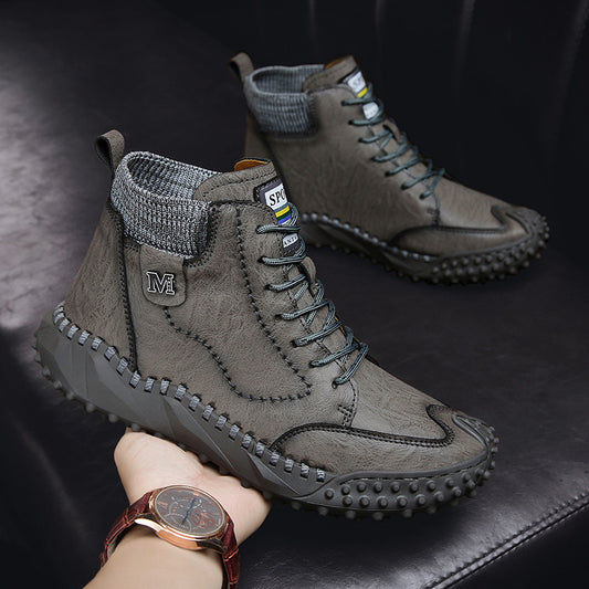 Casual Shoes Platform High Top Leather Boots