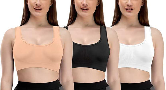 GMG Women's Cotton Solid Non Padded Air Bra Pack of 3 PRODUCT CODE (GMG0010079)