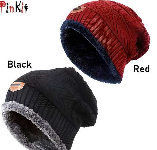 OS Woolen Unisex Beanie Cap For Winter (Pack of 2) PRODUCT CODE(OS0008306)