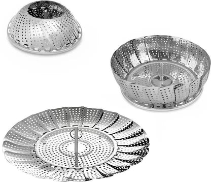 OS Stainless Steel Steamer basket for Veggie/Seafood with Safety Tool PRODUCT CODE (OS0004754)