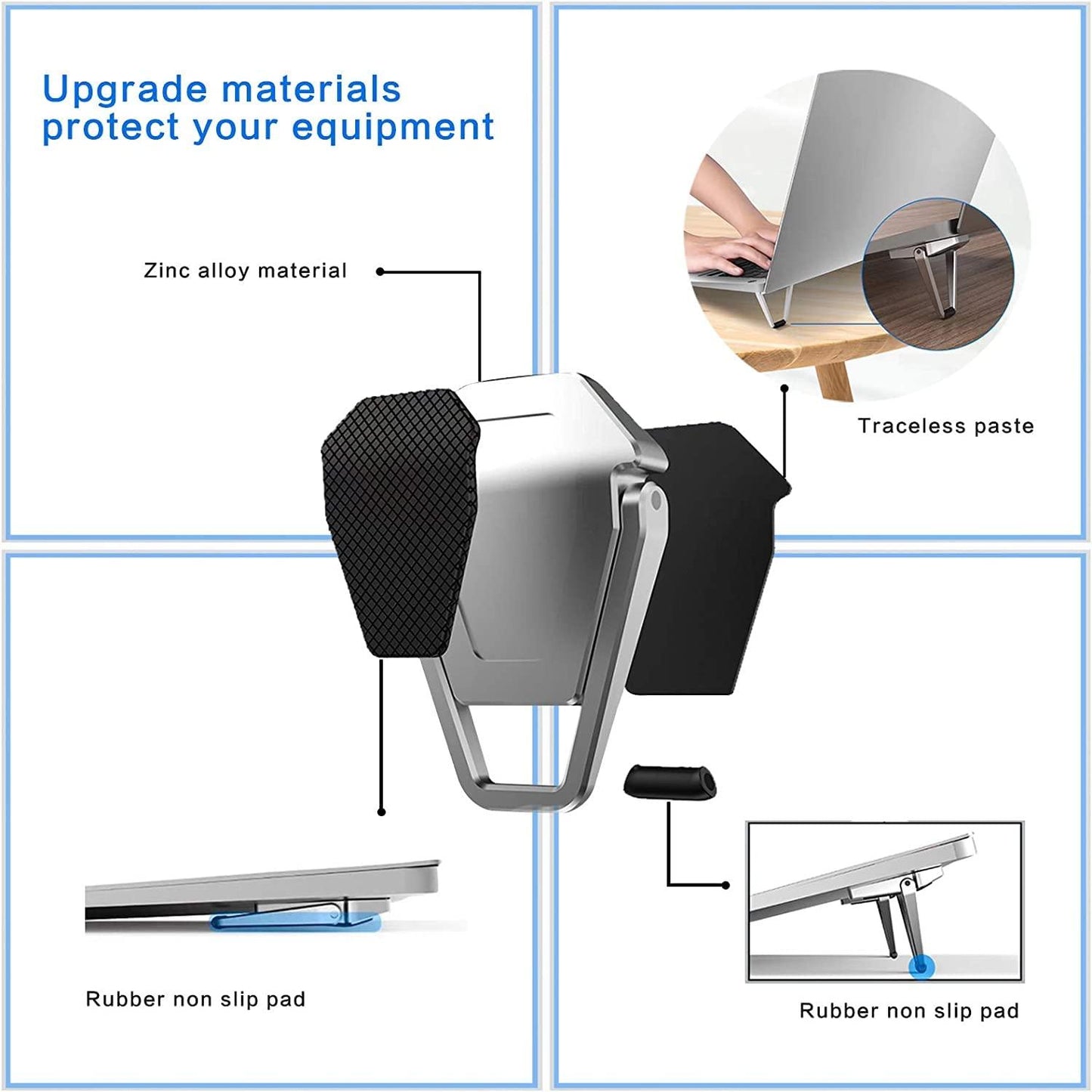 Mini Metal Folding Portable Laptop Stand Non-Slip Base Tabletop Risers for 10-17 Inch Laptop & Keyboard & Tablet PRODUCT CODE(OS0008488)