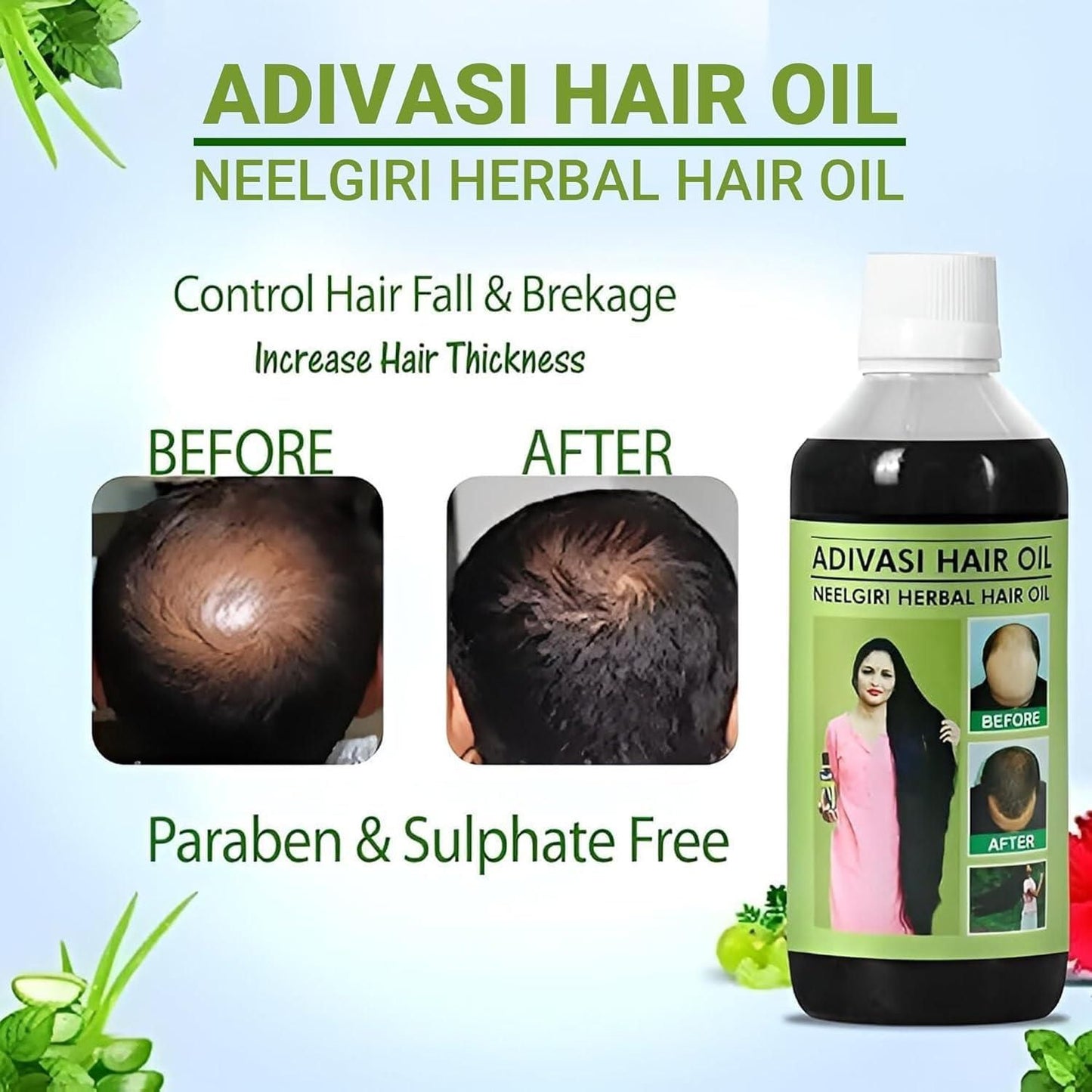 OS Adivasi Neelgiri Herbal Hair Oil 125ML (Pack of 2) PRODUCT CODE (OS0001319)