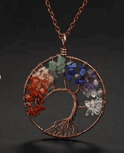 OS Handmade Bohemian Tree of Life Wire Quartz Stone Necklace PRODUCT CODE(OS0006203)