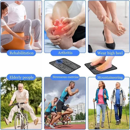 OS Foot Massager Feet Massage Machine ,Electronic Muscle Stimulator Massage Mat USB Rechargeable Massager (Black) PRODUCT CODE (OS0002057)