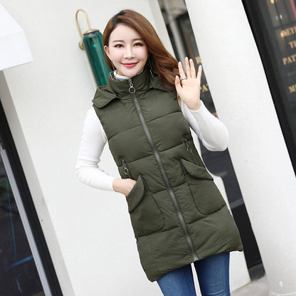 Mid-length down cotton vest