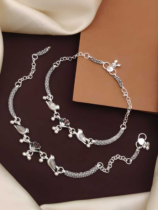 Women's Silver Plated Anklets PRODUCT CODE (OS0006896)