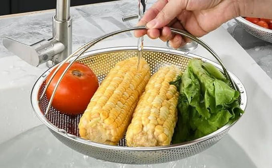 OS Stainless Steel Draining Rinsing Washing Ideal for Kitchen Vegetables Fruits PRODUCT CODE (OS0004806)