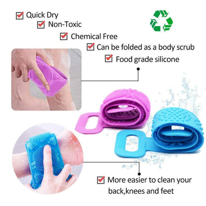 OS Back Scrubber- Silicone Body Double Side Bathing Back Scrubber PRODUCT CODE (OS0004775)