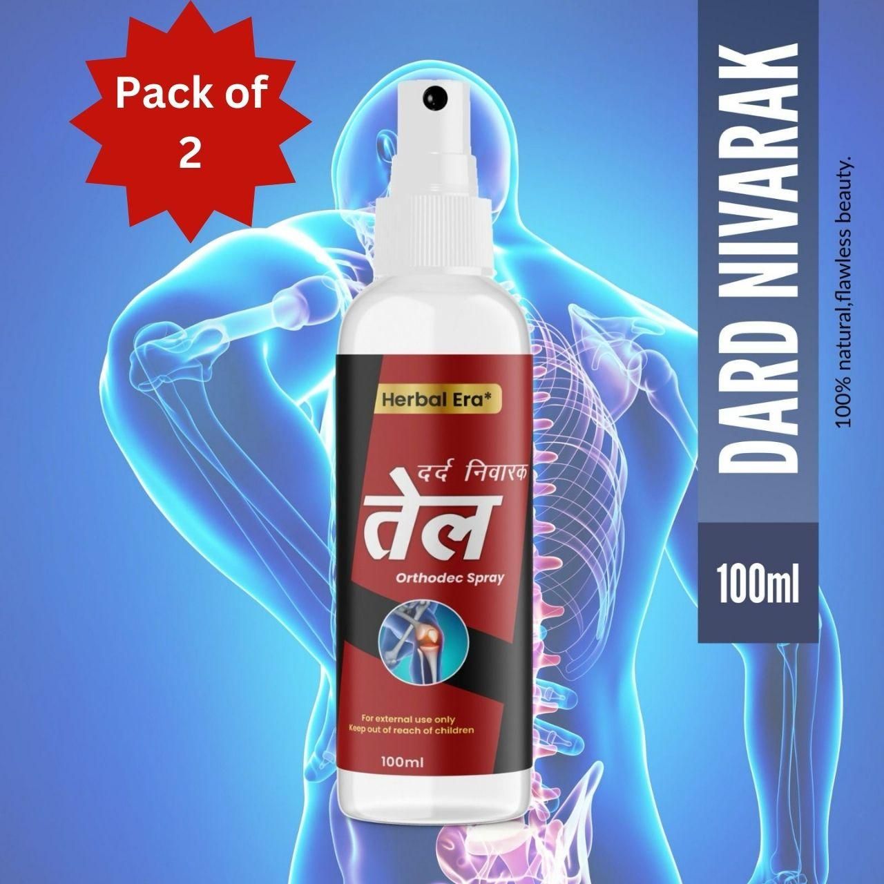 OS Herbal Era Dard Nivarak Spray Tel 100ml - Natural Pain Relief Formula (Pack of 2) PRODUCT CODE (OS0006082)