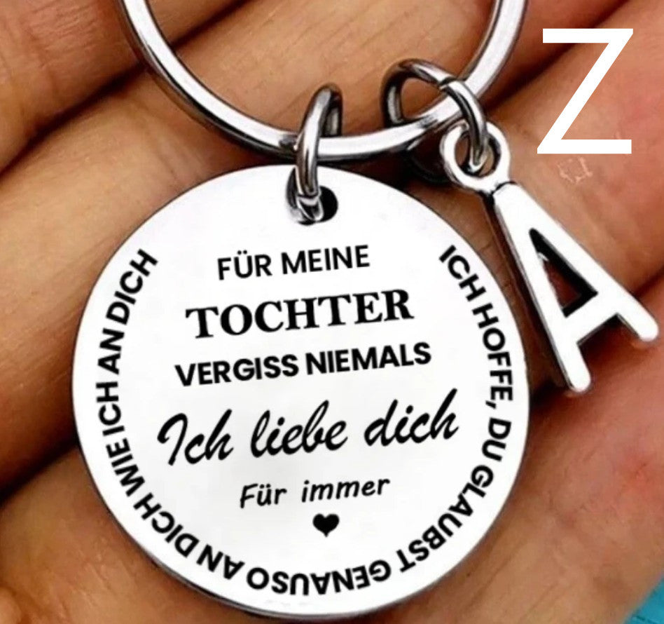 26 Letters Stainless Steel Keychain For My Son And Daughter In German