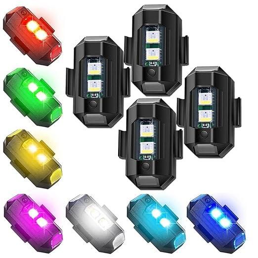 OS Safety Signal Aircraft Blinking Strobe 7 Colors Led Light Multipurpose Waterproof for Motorbike (Pack of 4) PRODUCT CODE(OS0008037)