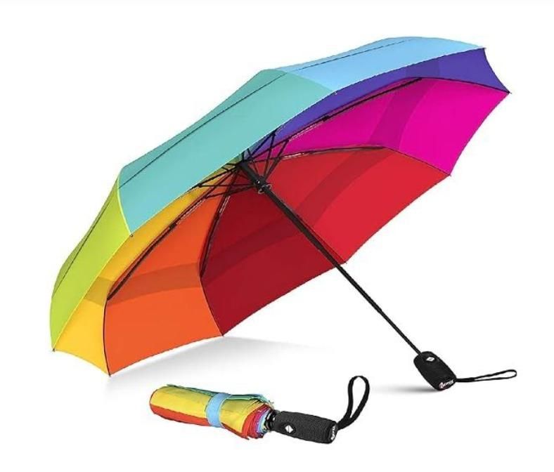 OS Windproof  Rainbow Umberalla Large -3 Fold with Auto Open (Pack Of 1) PRODUCT CODE(OS0008253)