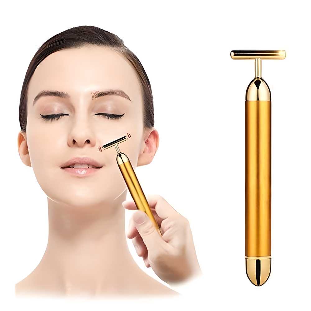 OS 24K Gold Energy Beauty Bar Electric Facial Massage Roller PRODUCT CODE (OS0001195)