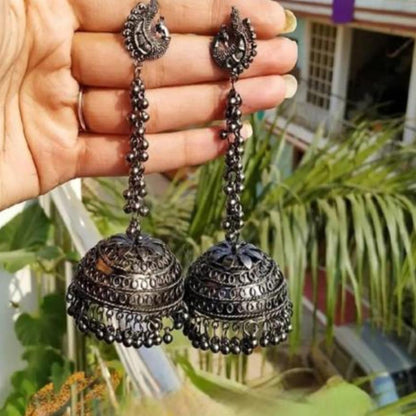 Traditional New Style Black Jhumkas Earrings For Women and Girls PRODUCT CODE (OS0006784)