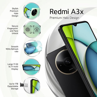 Redmi A3X (Midnight Black, 3GB RAM, 64GB Storage) | Premium Halo Design | 90Hz Display | Powerful Octa Core Processor PRODUCT CODE (OS00018004)