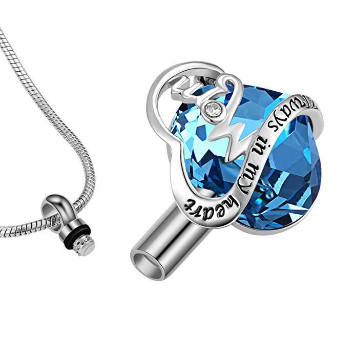 Crystal Necklace Commemorates Loved Ones Jewelry Ashes