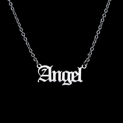 Fashion Stainless Steel Pendant English Letter Necklace