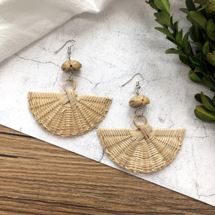 Vintage Forest Grass And Rattan Woven Handmade Earrings