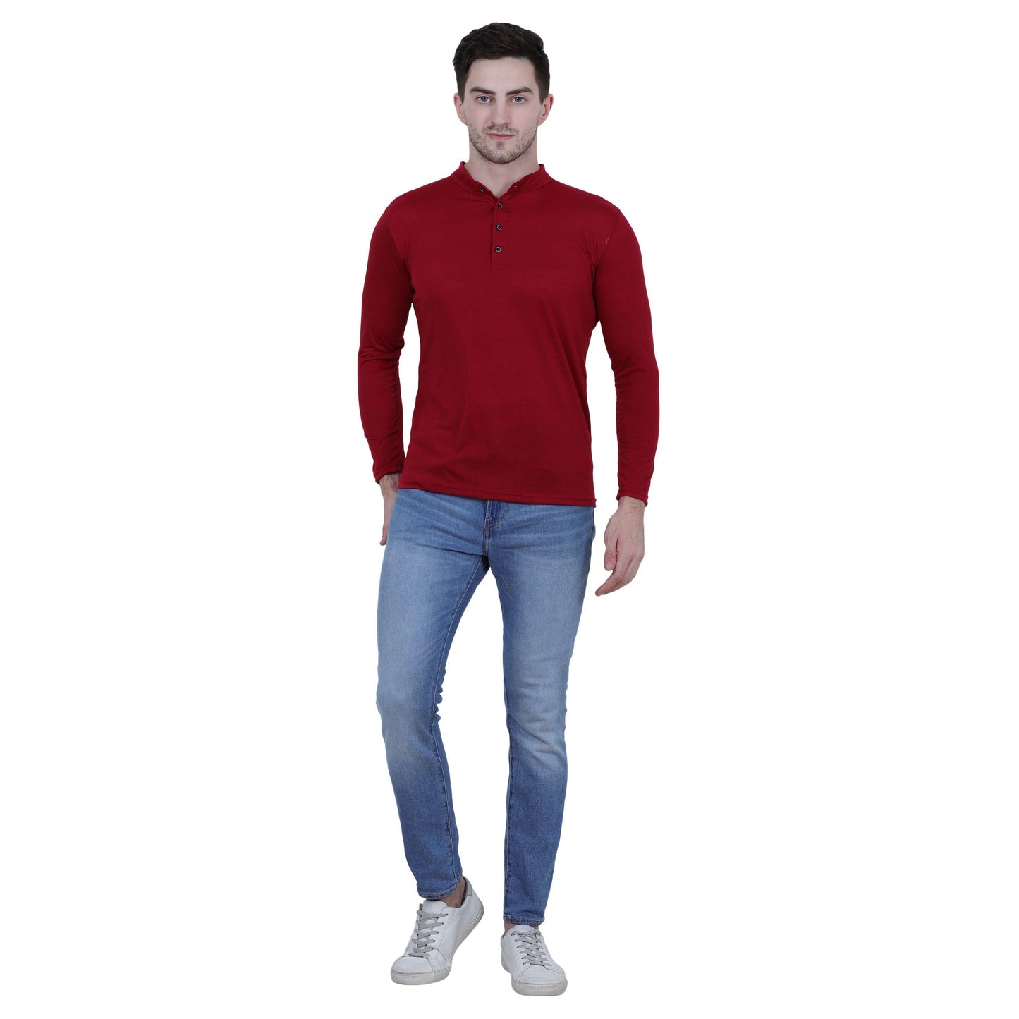 OS Cotton Blend Solid Full Sleeves T-Shirt PRODUCT CODE(OS0008454)