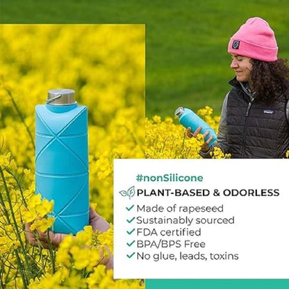 OS Reusable Foldable Silicone Water Bottle with Portable Buckle Silicone 700Ml PRODUCT CODE (OS0004625)