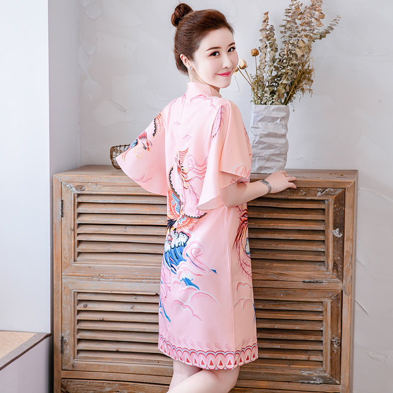 Mid-length Fashion Printed Chiffon Dress