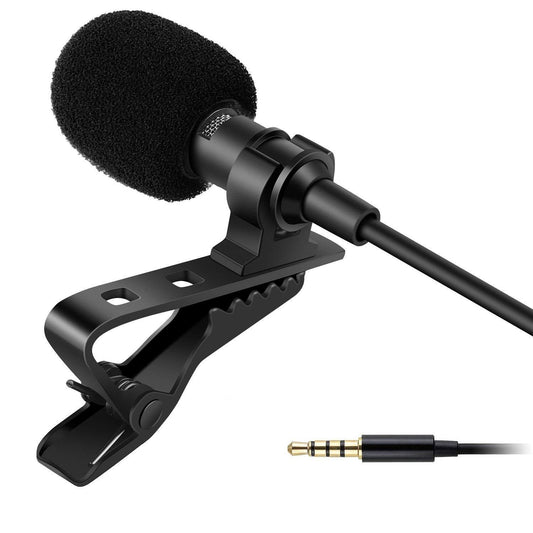 Dynamic Lapel Collar USB Omnidirectional Mic Voice Recording Lavalier Microphone For Singing YouTube, Black PRODUCT CODE(OS0008514)