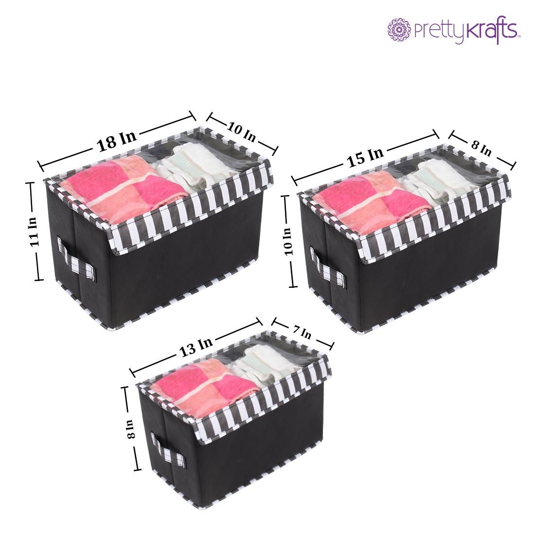 OS Organizer- Multi-Purpose Collapsible Storage Organizer with Transparent Lid(Set of 3) PRODUCT CODE (OS0004663)