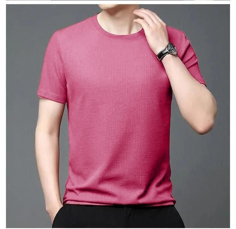 OS Polyester Stretchable Solid Half Sleeves Mens Round Neck T-Shirt Pack Of 5 PRODUCT CODE (OS0005002)