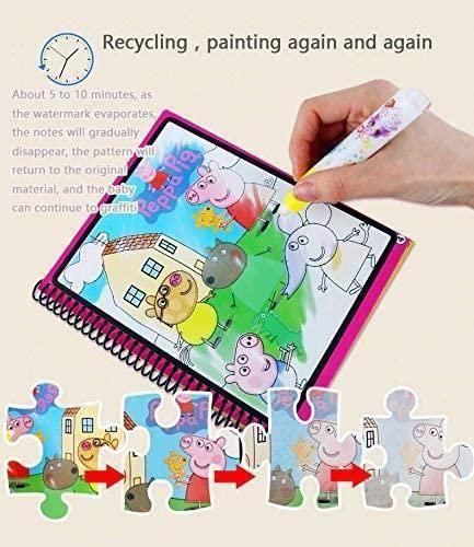 OS Reusable Magic Water Quick Dry Book Water Coloring Book Doodle with Magic Pen Painting Board for Children Education Drawing Pad (Multi Color, 4 Books) PRODUCT CODE (OS0001152)