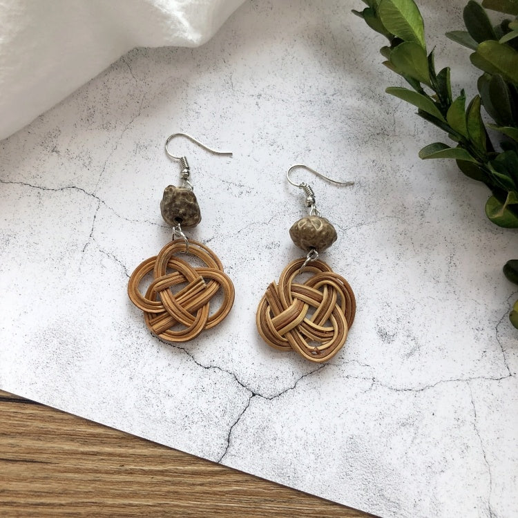 Vintage Forest Grass And Rattan Woven Handmade Earrings