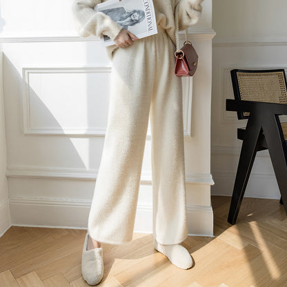 Mink Fleece Wide-leg Pants Thickened Casual Drape Knit