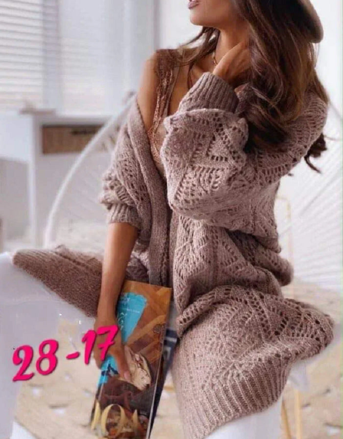 Fashion Sweater Hollow Knit Cardigan Top Women