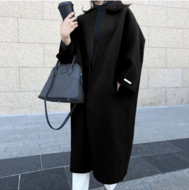 Women's Solid Color Straight Long Coat