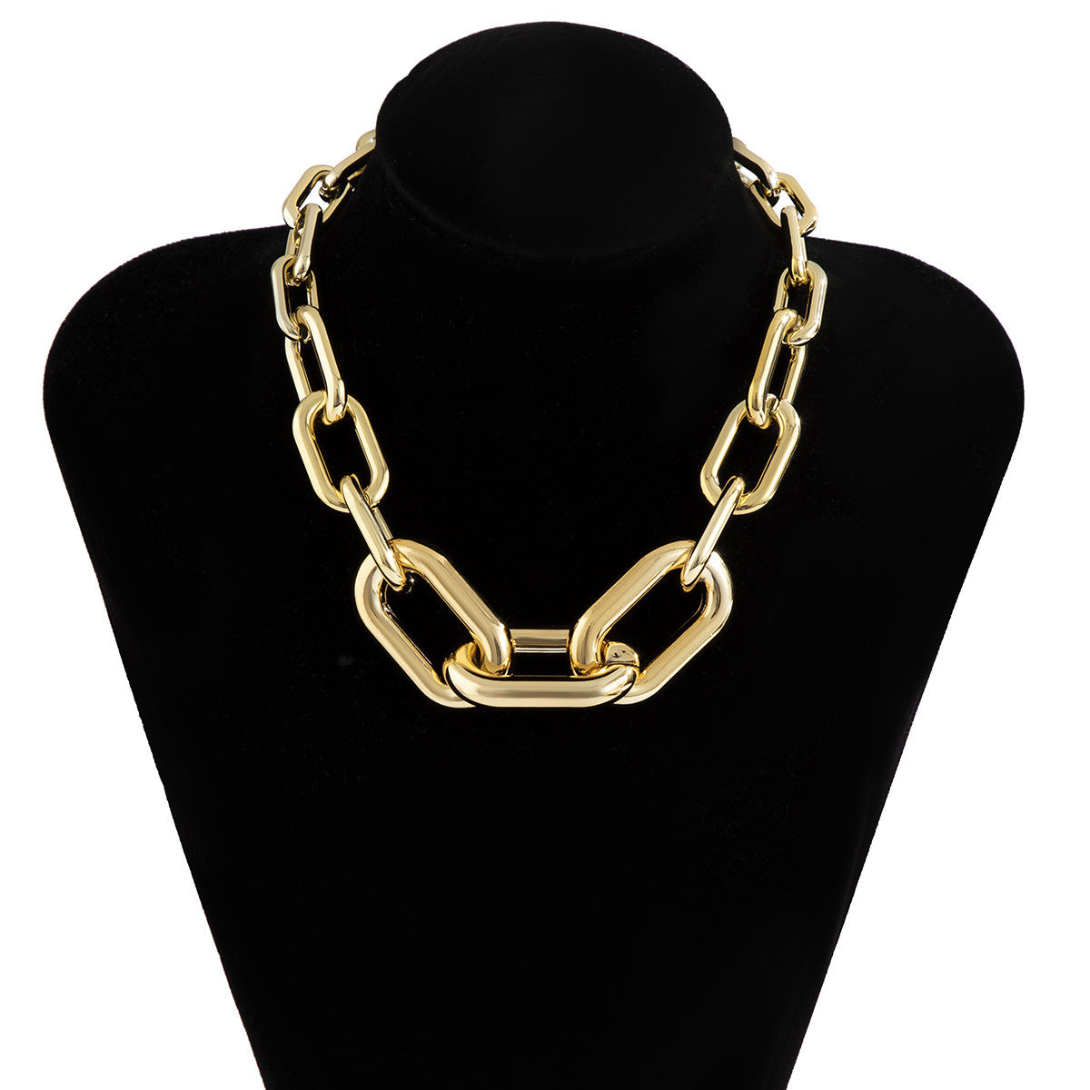 European And American Stone Cross Symmetrical Thick Chain All-match Single-layer Necklace