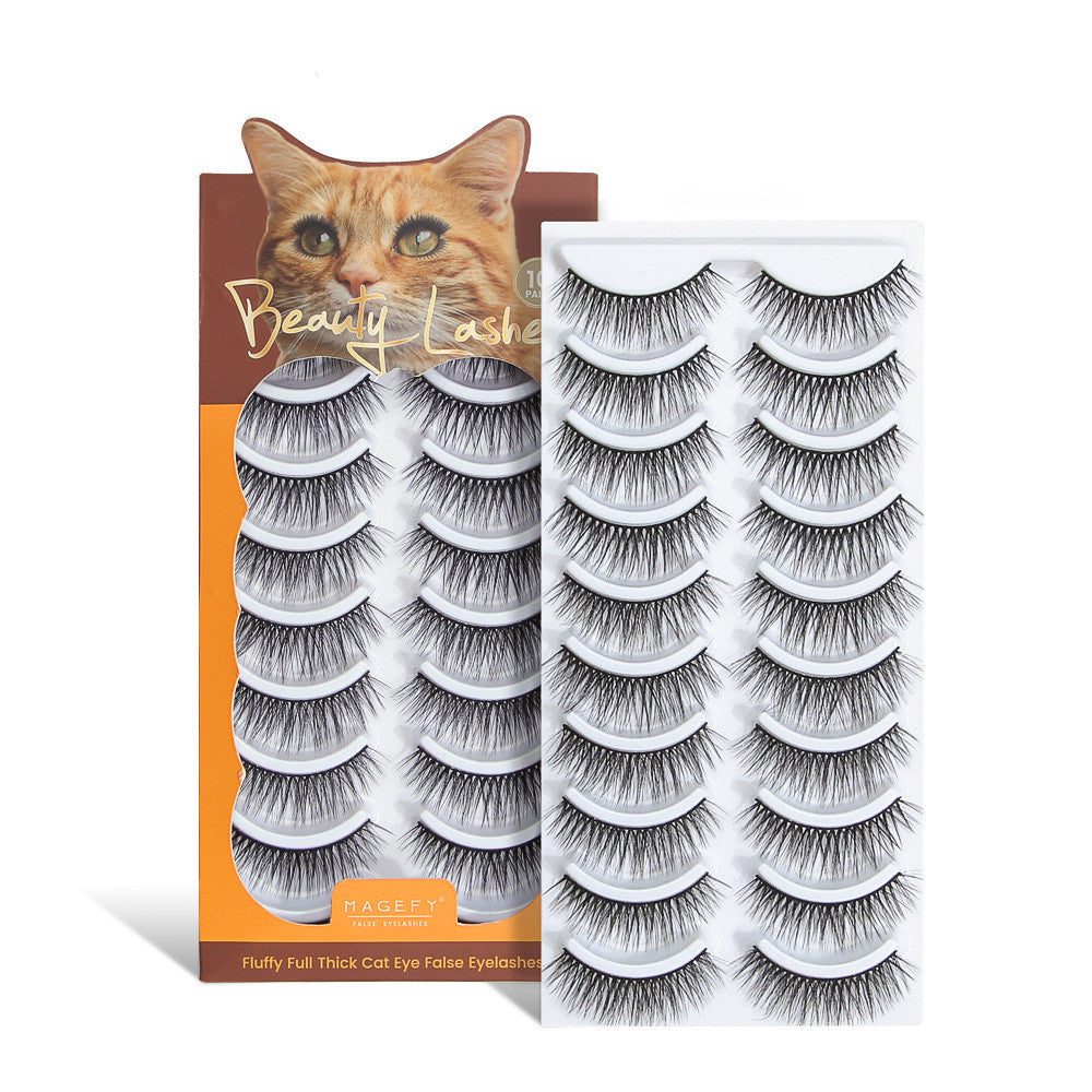 Beauty Supplies 10 Pairs Natural False Eyelashes Box