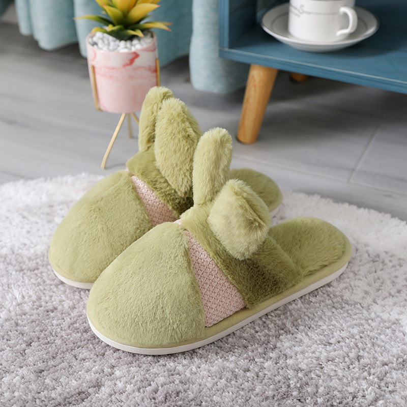 Household Thickened Rabbit Fur Indoor Home Confinement Slippers