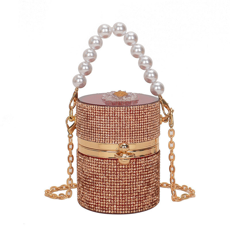 Acrylic Plastic Box New Diamond-studded Evening Chain Bag