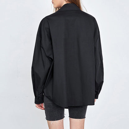 Women's Niche Drawstring Irregular Cardigan Shirt