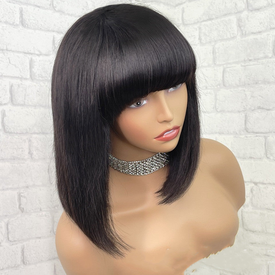 Women's Fashion Simple Woven Straight Wig