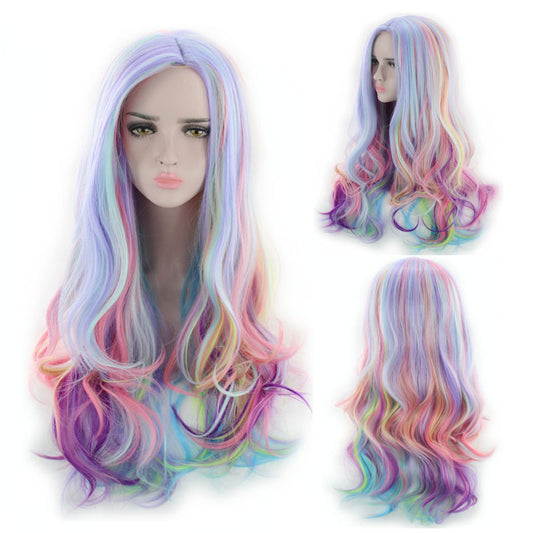 Colorful Gradual Long Curly Wig