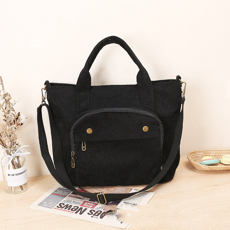 Corduroy New Simple And Versatile Portable Shoulder Bag