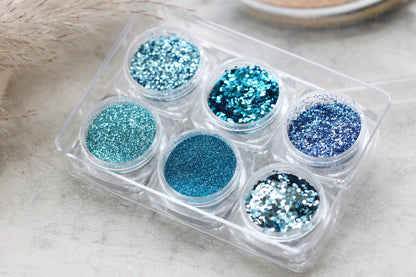 Glitter Sequin Jewelry Mixed Laser Powder High Gloss Gradient Nail Color Powder StickerSet